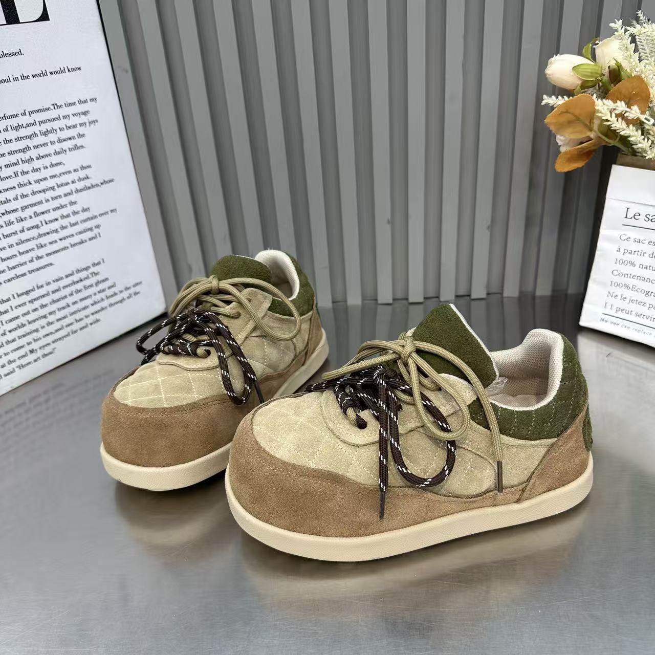 欧洲站拼色内增高厚底德训鞋女鞋2026新款春季爆款运动休闲阿甘鞋,淘宝优惠券,粉丝福利购,淘宝优惠卷