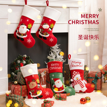 This year the new Christmas socks gift bag gift box socks children gift decorations hang up the Christmas old little hangings