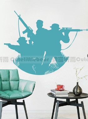 军事墙贴士兵贴画军人贴纸