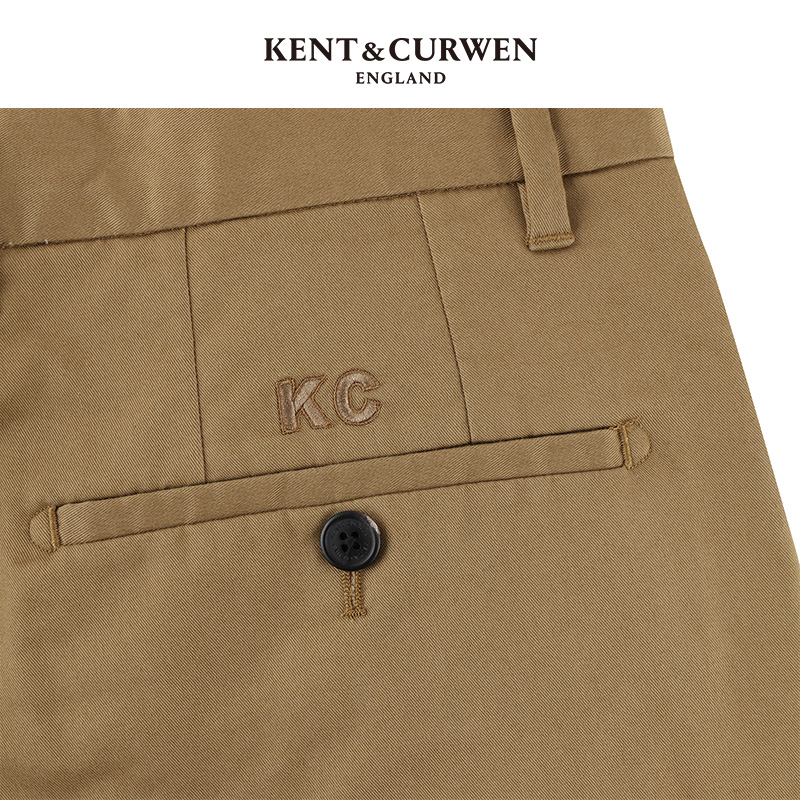 KENT&CURWEN/肯迪文初秋新品男士棉质混纺直筒休闲长裤K4661EI031 - 图3