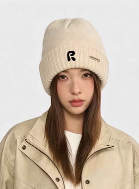 RR正品女款显脸小护耳针织帽