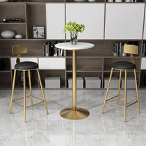 Marble Bar Table Round High Foot Table Light Extravagant Commercial Small Bar Table Bar Table Bar Table And Chairs Milk Tea Shop High Bar Table