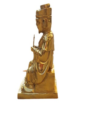 鑫禄圣铜器厂家定做大号纯铜灶王爷大号灶王铜像灶王圣君摆件