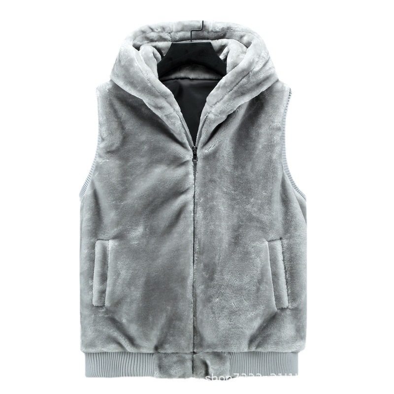秋冬季新款男士毛绒马甲韩版仿貂绒坎肩皮草外套连帽潮流保暖马夹,淘宝优惠券,粉丝福利购,淘宝优惠卷