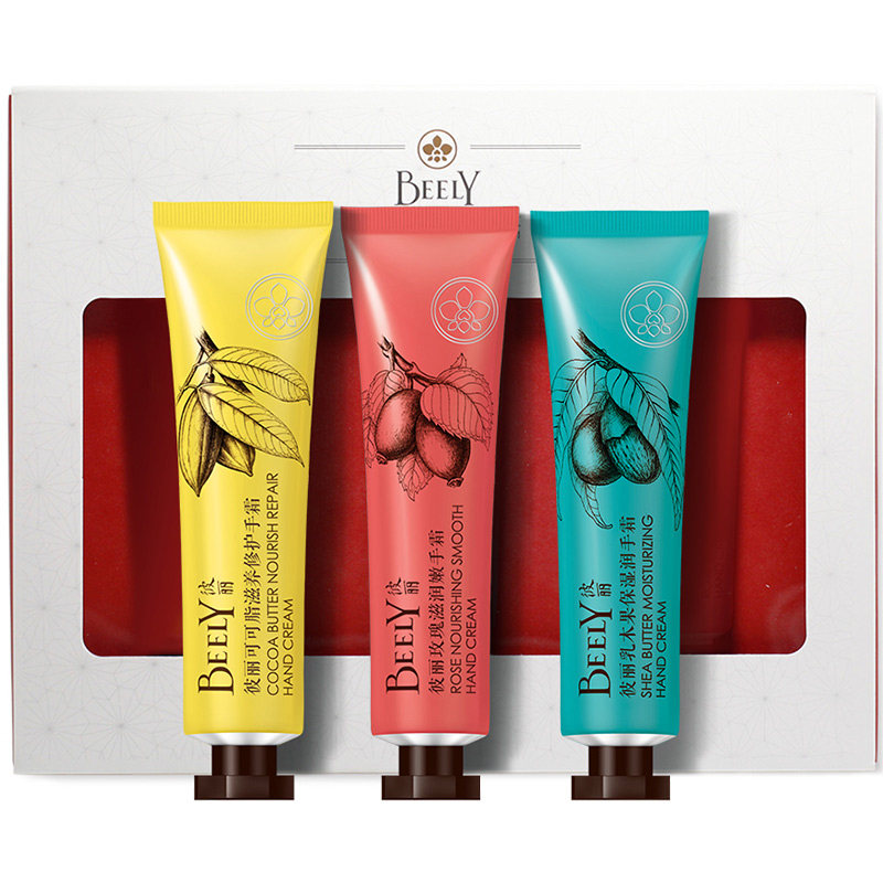 beely手之蜜语护手霜套装3支果油 beely手部保养套装
