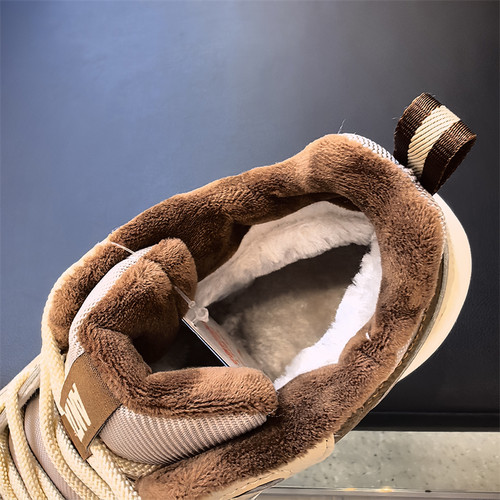 安踏男2024冬大棉加绒休闲鞋皮面软底舒适潮流运动男鞋112448957 - 图1