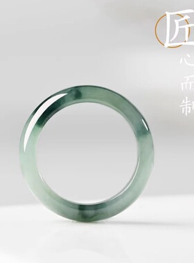 天然翡翠戒指 缅甸A货玉石指环 男女款飘花戒圈 冰糯种翡翠玉尾戒