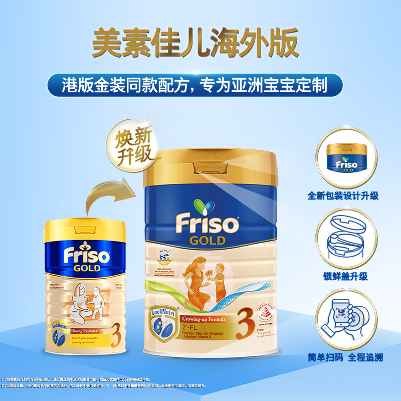 friso美素佳儿官方海外旗舰店Friso美素佳儿新加坡版HMO儿童成长配方奶粉3段900g*6罐（1~3岁）0