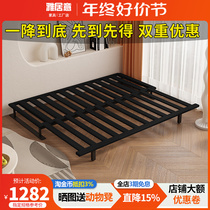 Small household type book room wardrobe multifunction push-pull bed folding dual-use tatami frosted iron sofa bed invisible bed frame