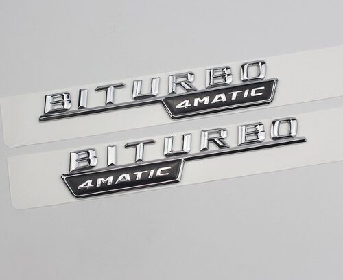 适用于奔驰改装涡轮增压BITURBO 4MATIC AMG叶子板车标贴车门侧标 - 图3