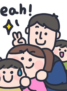 幸福一家人儿童房卧室床头装饰墙贴纸电视背景墙可爱一家贴画