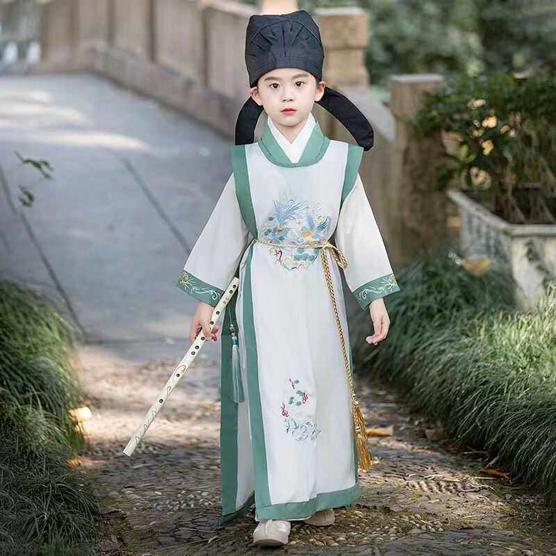 男童汉服春夏儿童男孩李白古风唐装国风唐朝古装书生儿童节演出服,淘宝优惠券,粉丝福利购,淘宝优惠卷