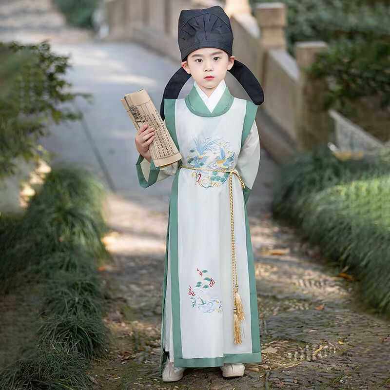 男童汉服春夏儿童男孩李白古风唐装国风唐朝古装书生儿童节演出服,淘宝优惠券,粉丝福利购,淘宝优惠卷