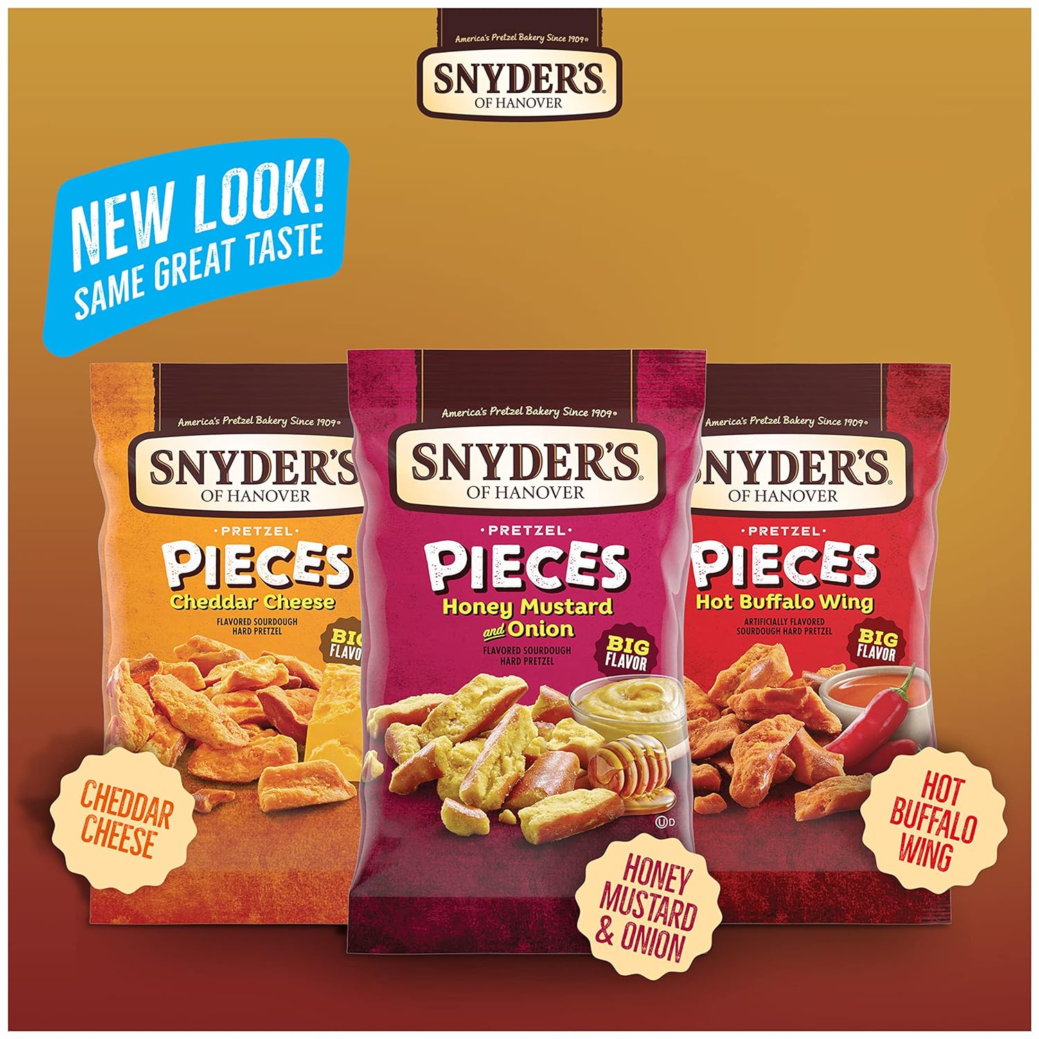 Snyder's Pretzel Pieces 施耐德车达芝士芥末洋葱水牛城 面包干 - 图3