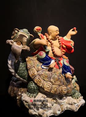 吉祥中式风陶瓷龙龟玄武家居装饰