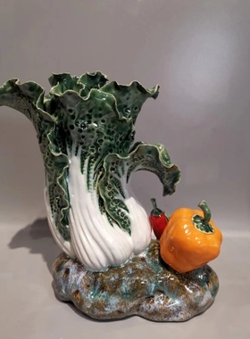 招财摆件玄关饰柜石湾陶瓷中式