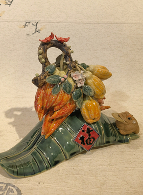 石湾公仔陶瓷中式开业佛手金玉满堂家居乔迁玄关公司新婚装饰摆件