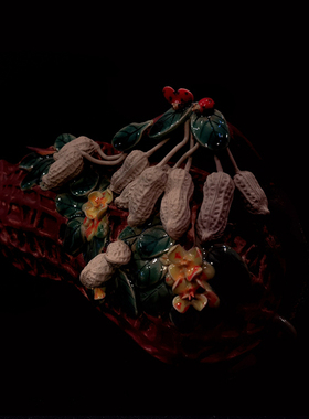 花生连生贵子陶瓷工艺石湾公仔喜庆家居结婚床头饰柜客厅摆件礼品