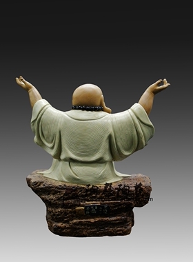 石湾公仔艺术风家居客厅笑佛像