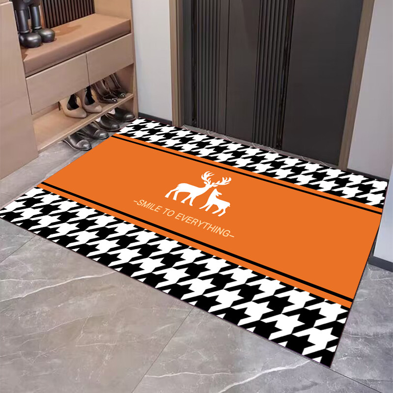 高级简约轻奢入户门口地垫千鸟格图案进门垫防滑吸水耐脏玄关脚垫,淘宝优惠券,粉丝福利购,淘宝优惠卷