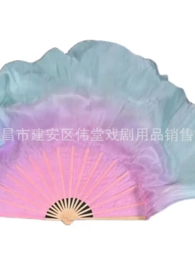 子梦幻粉紫蓝古典舞长绸扇胶州