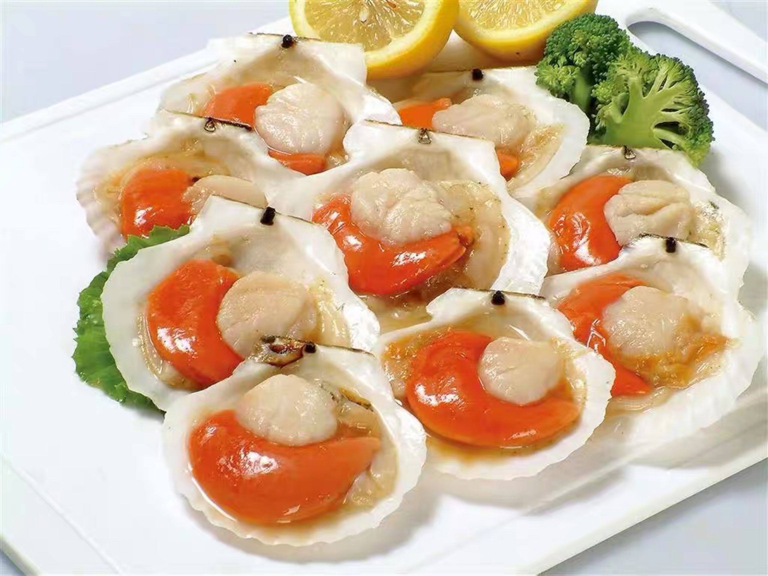 冷冻虾夷扇贝8个/包  粉丝扇贝原汁大扇贝肉鲜活海鲜酒店烧烤食材