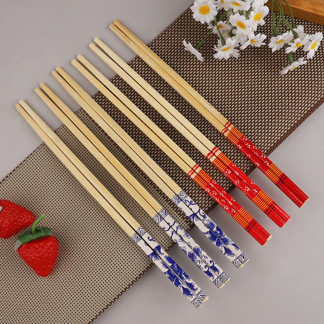 Disposable chopsticks, high-end household flower chopsticks, longer and thicker