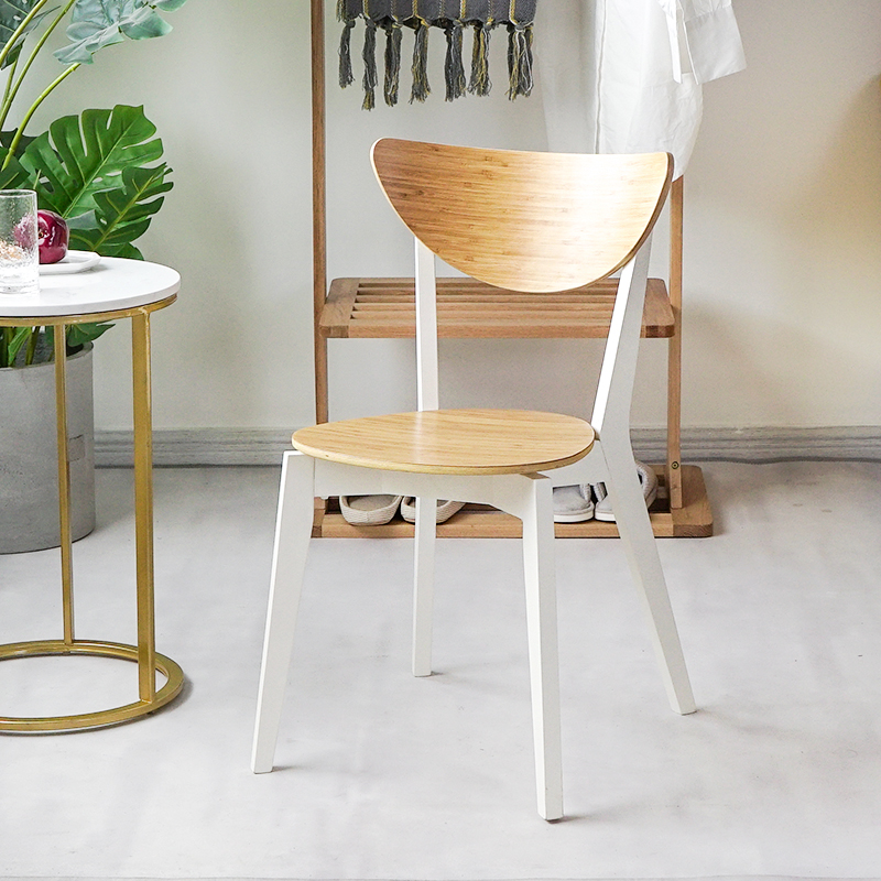 诺米拉正版北欧实木餐椅简约网红现代家用咖啡厅白色休闲椅靠背椅 - 图0
