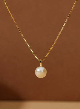 S925纯银珍珠锁骨链女小众设计感