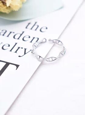 s925纯银DNA戒指女小众设计原创