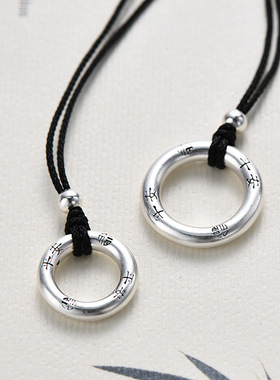 平安扣999足银百搭吊坠项链女