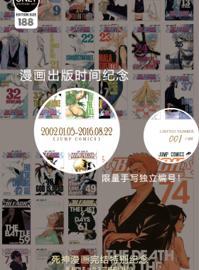 死神BLEACH 漫画完结纪念千年血战黑崎一护复刻签名带框画