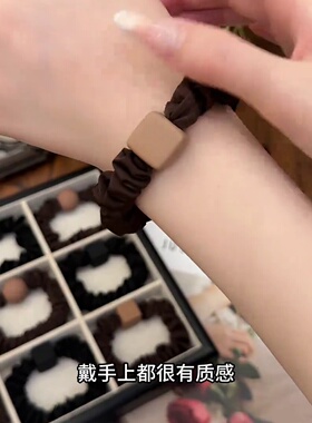 高弹力头绳发圈小肠磨砂圆球方块韩版简约轻奢风东大门扎头发橡皮