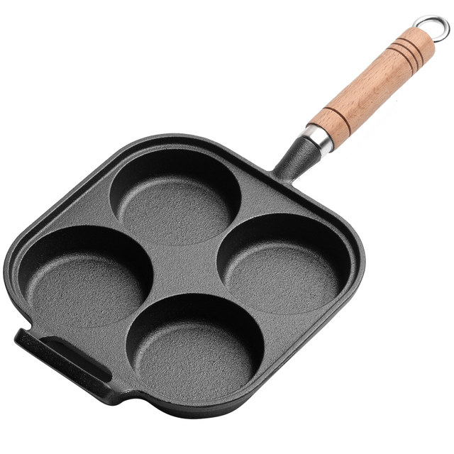 4 Mold Breakfast Fried Egg Cast Iron Pancake Maker Fry Pan