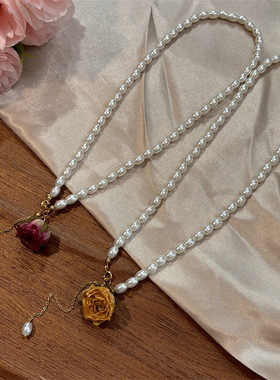 超仙玫瑰花干花永生花项链