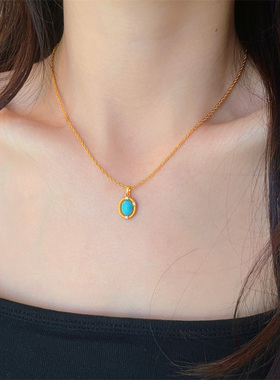 中古绿松石吊坠项链女款