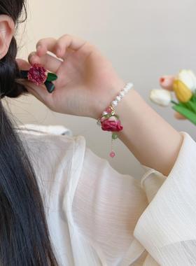 干花永生花小仙女玫瑰花戒指