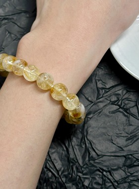 一夜暴富天然黄水晶手链