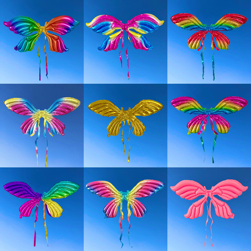 网红儿童充气天使之翼蝴蝶翅膀气球背饰街头摆摊汽球户外拍照道具 - 图1