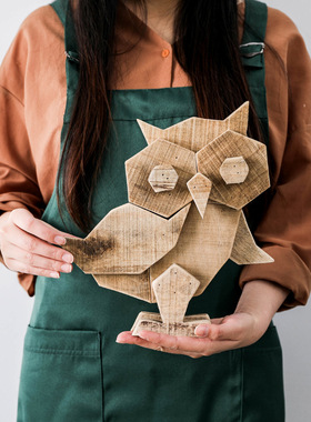 北欧风格创意木质卡通软装饰品