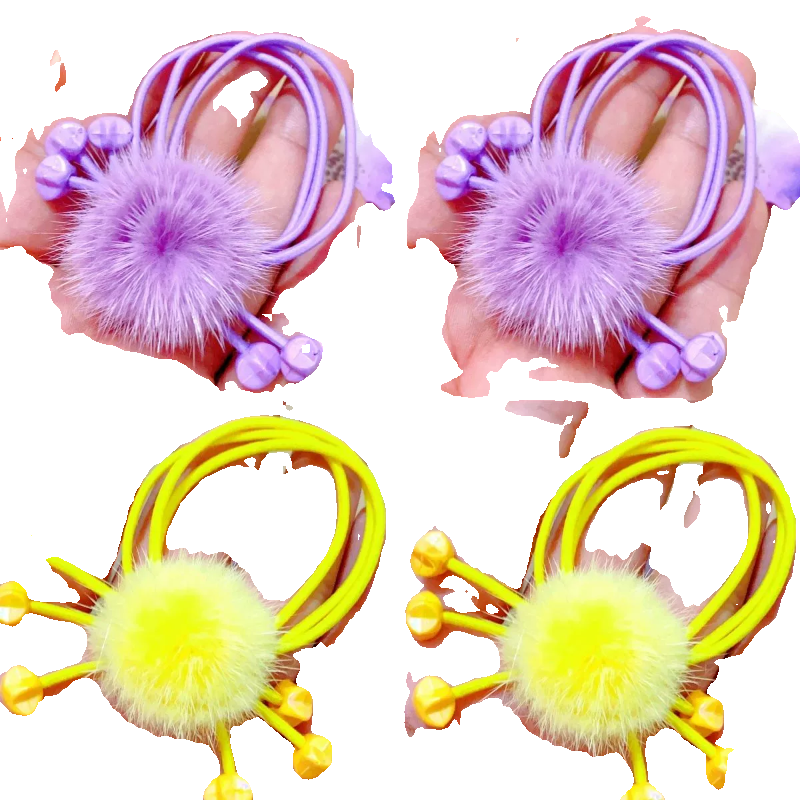 女孩彩色五角星毛球开学毛绒发圈新款公主可爱发绳小女孩发饰学院,淘宝优惠券,粉丝福利购,淘宝优惠卷