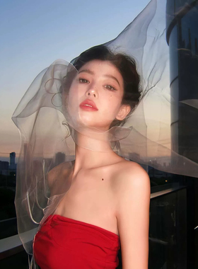 白色薄纱欧根纱长条丝巾纱巾