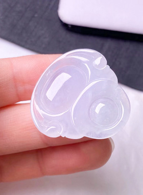 直播缅甸天然翡翠佛公吊坠A货冰糯种翡翠玉佛吊坠带证书支持复检