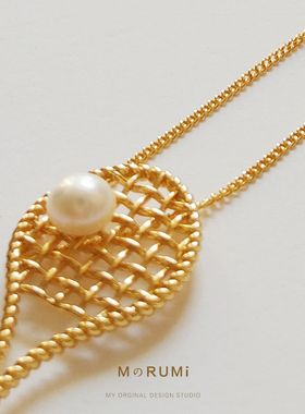 黄铜网球项链吊坠长款毛衣链