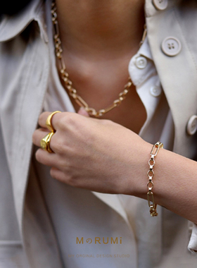 复古朋克风格铜镀金链条项链