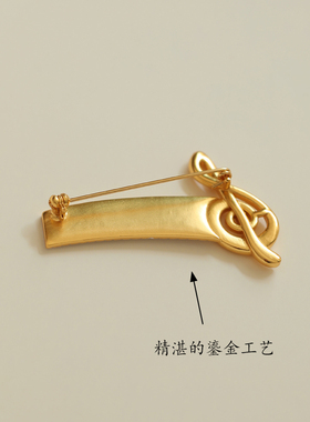 轻抚琴弦，天籁之音高品质黄铜打造钢琴胸针小众设计时尚大衣胸花