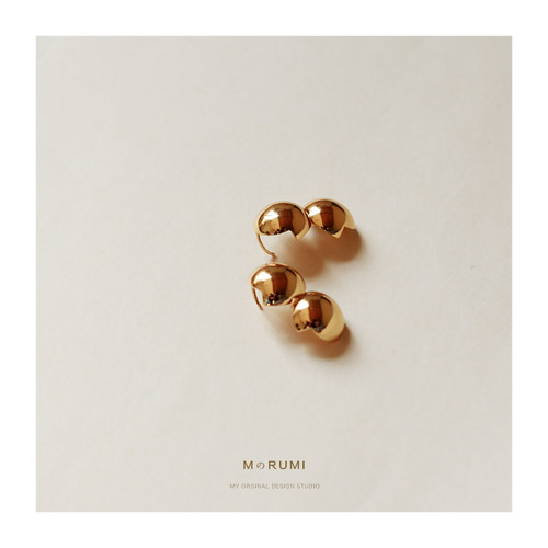 MのRUMI  高保色百搭简约圆球耳圈女韩国ins冷淡风耳环2019新款潮 - 图0