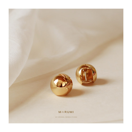 MのRUMI  高保色百搭简约圆球耳圈女韩国ins冷淡风耳环2019新款潮 - 图2