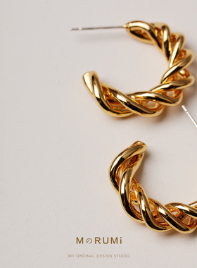 法式风独特高级感线性打结银针