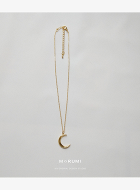 月亮控 / 18K包金 月亮锁骨链chic简约个性百搭创意 网红短款项链